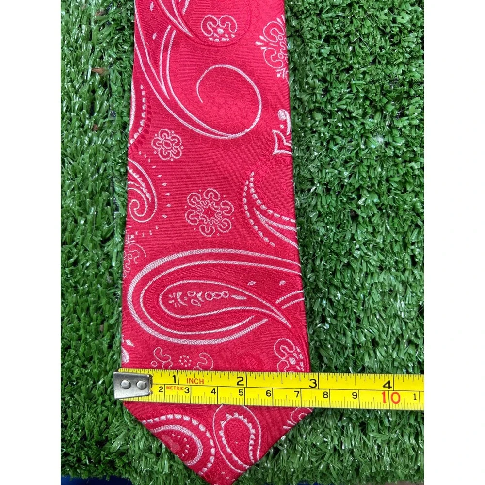 Dako Red Paisley Necktie Menswear Formal Wedding‎ Party Business Attire Silk